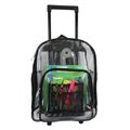 Harvest Harvest LM214 Black Wheeled Deluxe 17 in. See-through Clear 0.5 mm. PVC Backpack LM214 Black